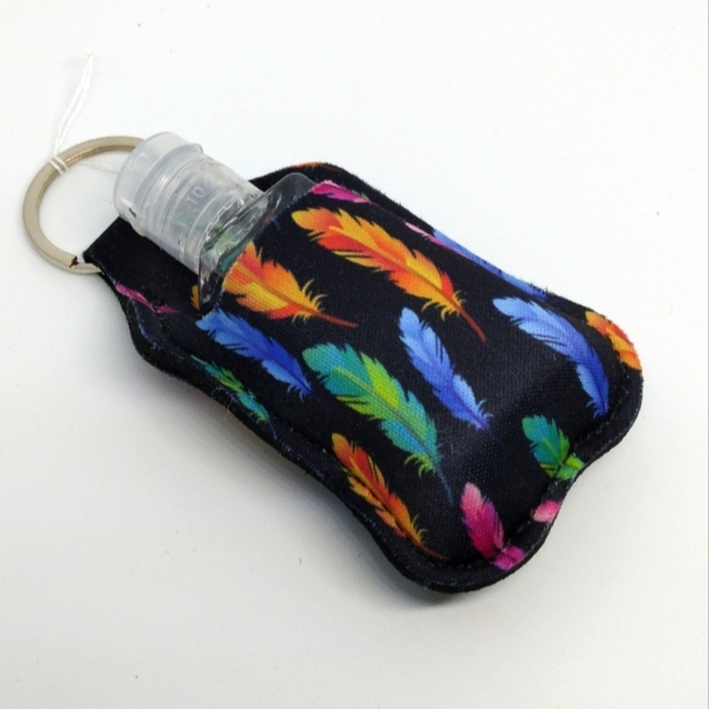Feather sanitizer keychain